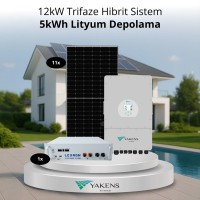 12 Kw Trifaze Hibrit Hazır Solar Paket (Sistem 1) Lexron 